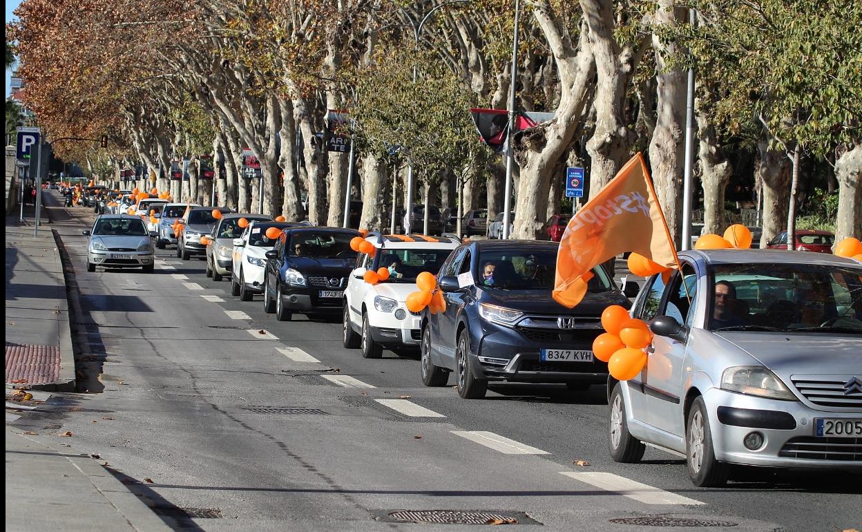 Nueva caravana de coches en M laga contra la ley Cela hoy domingo